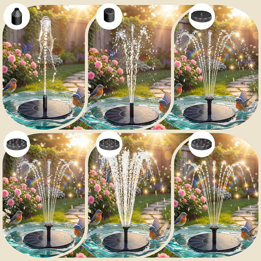 AISITIN Solar Fountain - Solar Water Fountain Pump with 6 Nozzles for Bird Bath, Garden & Pond Decor