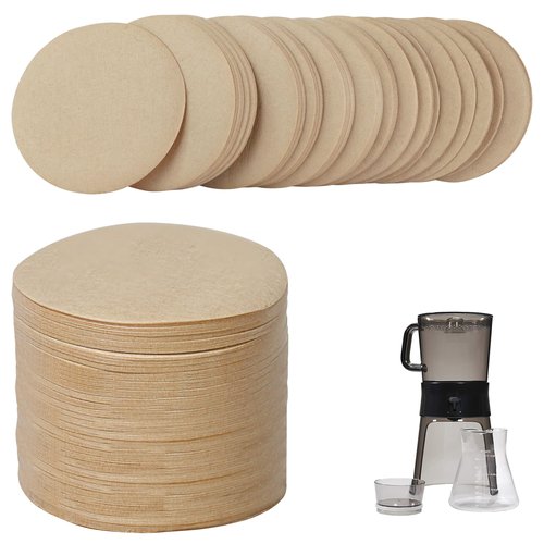 Coffee Filters Compatible with OXO Cold Brew Coffee Maker, 500 Pcs Round Unbleached Paper Filters for OXO 32 Ounce ＆ Compact Cold Brew Maker