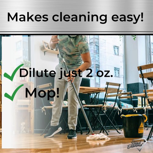 Restaurant Bio-Deodorizing Floor Cleaner - Heavy Duty Commercial Concentrated Enzyme Degreaser and Odor Eliminator for Mopping Tile, Laminate, Hardwood & More