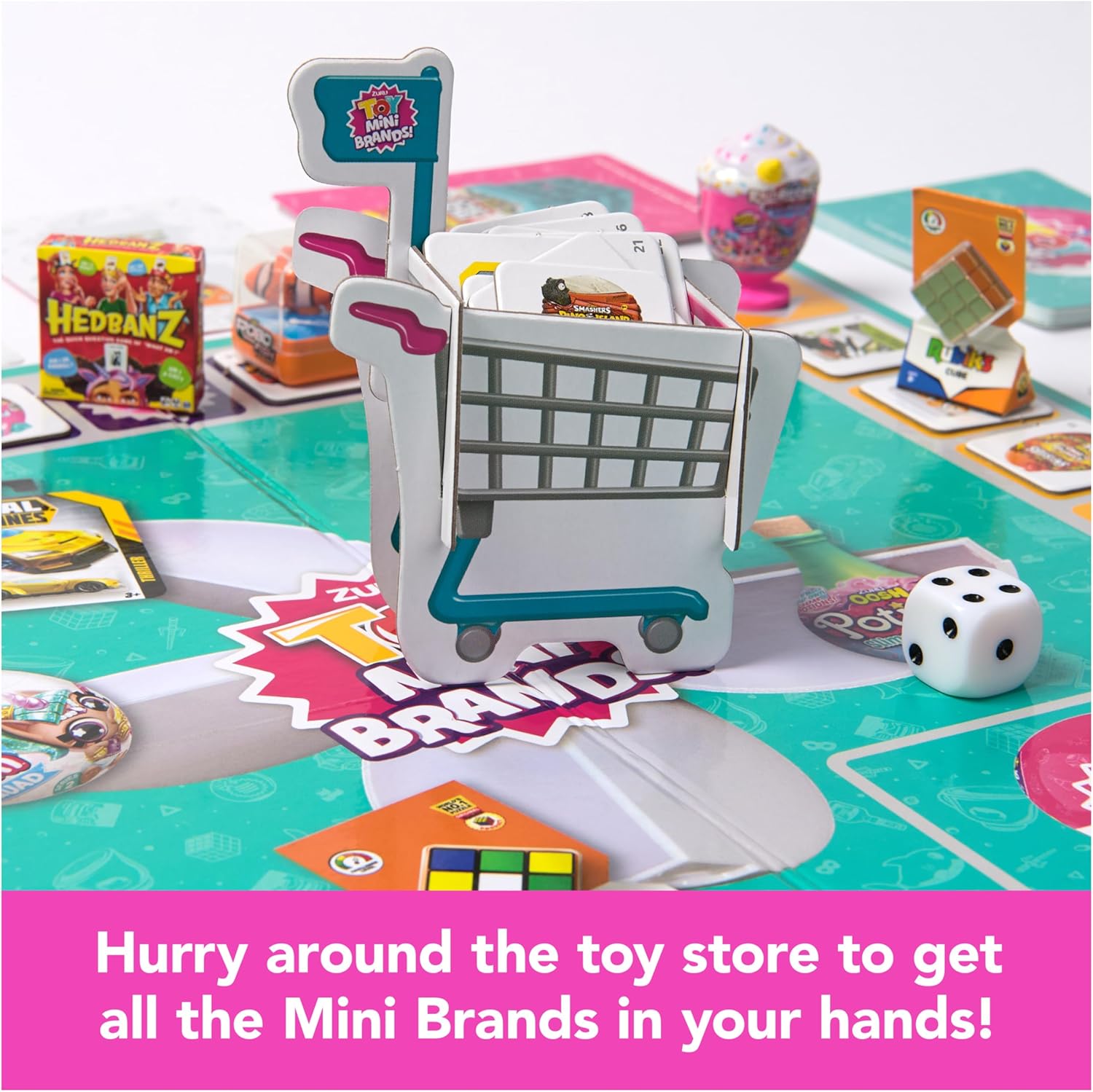 Spin Master Games | Toy Mini Brands Add to Cart Game - Tiny Shopping Spree for Kids, 4 Collectibles, Ages 6+