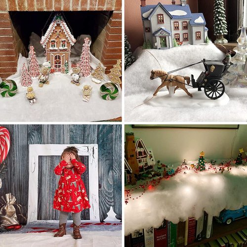 Apragaz Christmas Snow Blanket Roll - 5 Pack of 15.7 x 59 Inch Artificial Snow for Winter Wonderland Decor