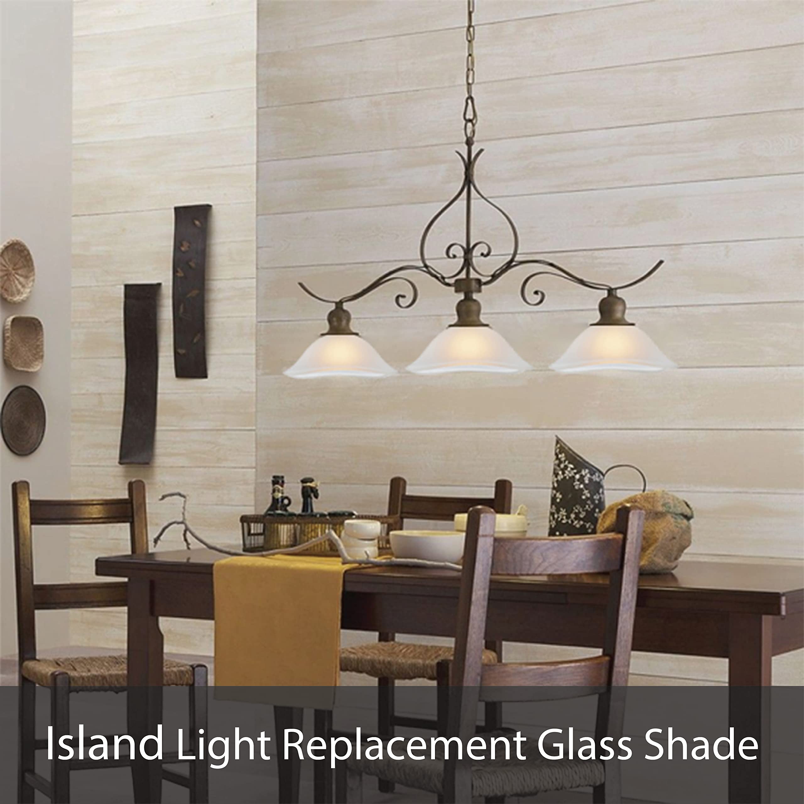 Aspen Creative 23518-11, Frosted Replacement Glass Shade for Medium Base Socket Torchiere Lamp, Swag Lamp and Pendant & Island Fixture, 10-3/8" Diameter x 3-7/8" Height
