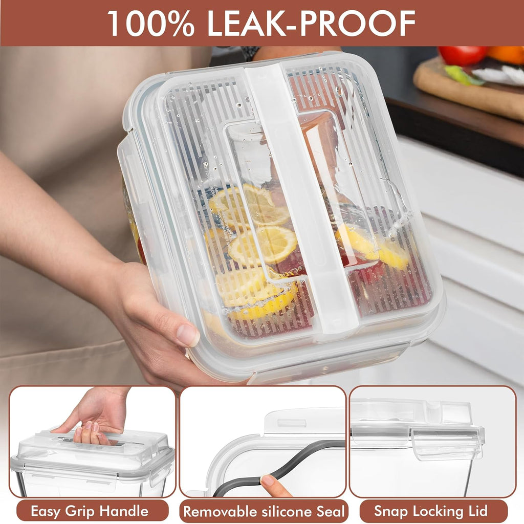Razab Large Glass Food Storage Containers - 17 Cups, 132 Oz, Leakproof & BPA-Free | Ideal for Meal Prep