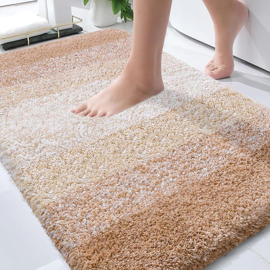 OLANLY Bathroom Rugs - Extra Soft Microfiber Mat | Quick Dry & Machine Washable, 30x20, Beige