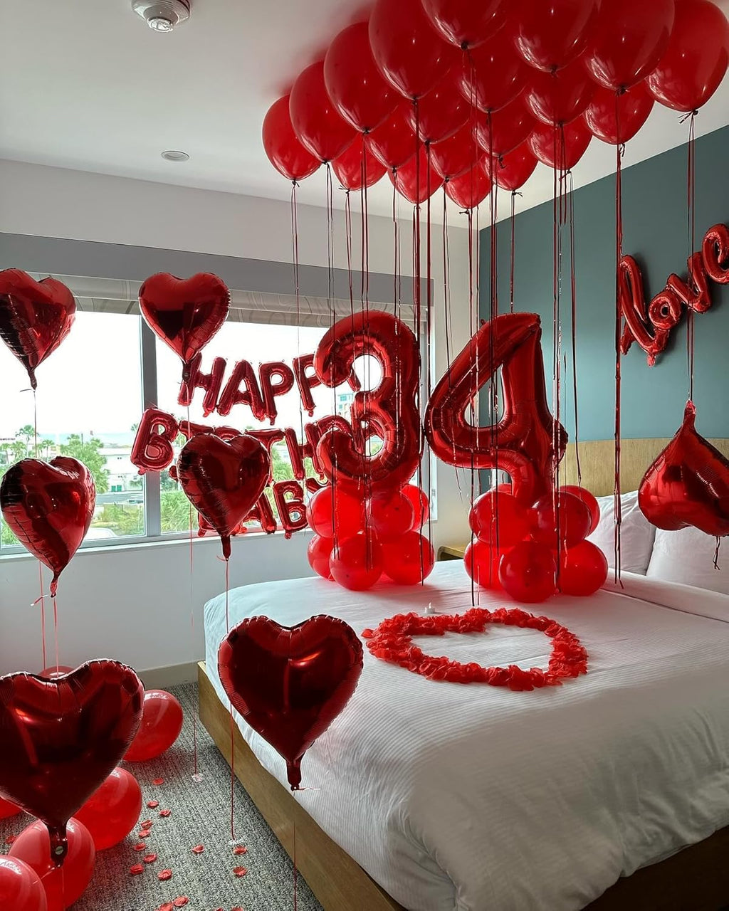 Red 4 Balloon - 40 Inch Number 4 Balloon for 4th Birthday Party Decorations | Large Red Party Decor