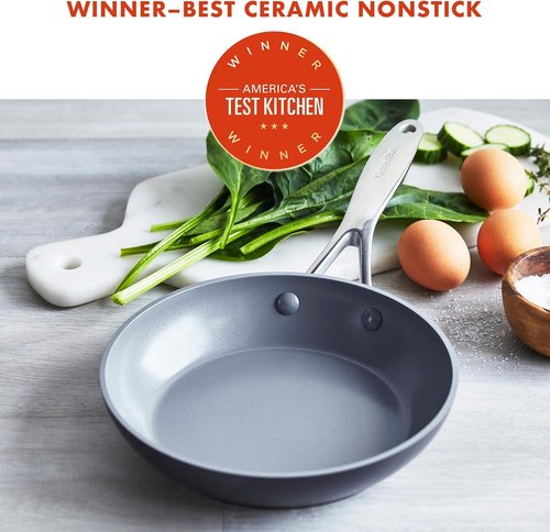 GreenPan Valencia Pro 8" Frying Pan - Healthy Ceramic Nonstick, PFAS-Free, Induction & Dishwasher Safe, Gray