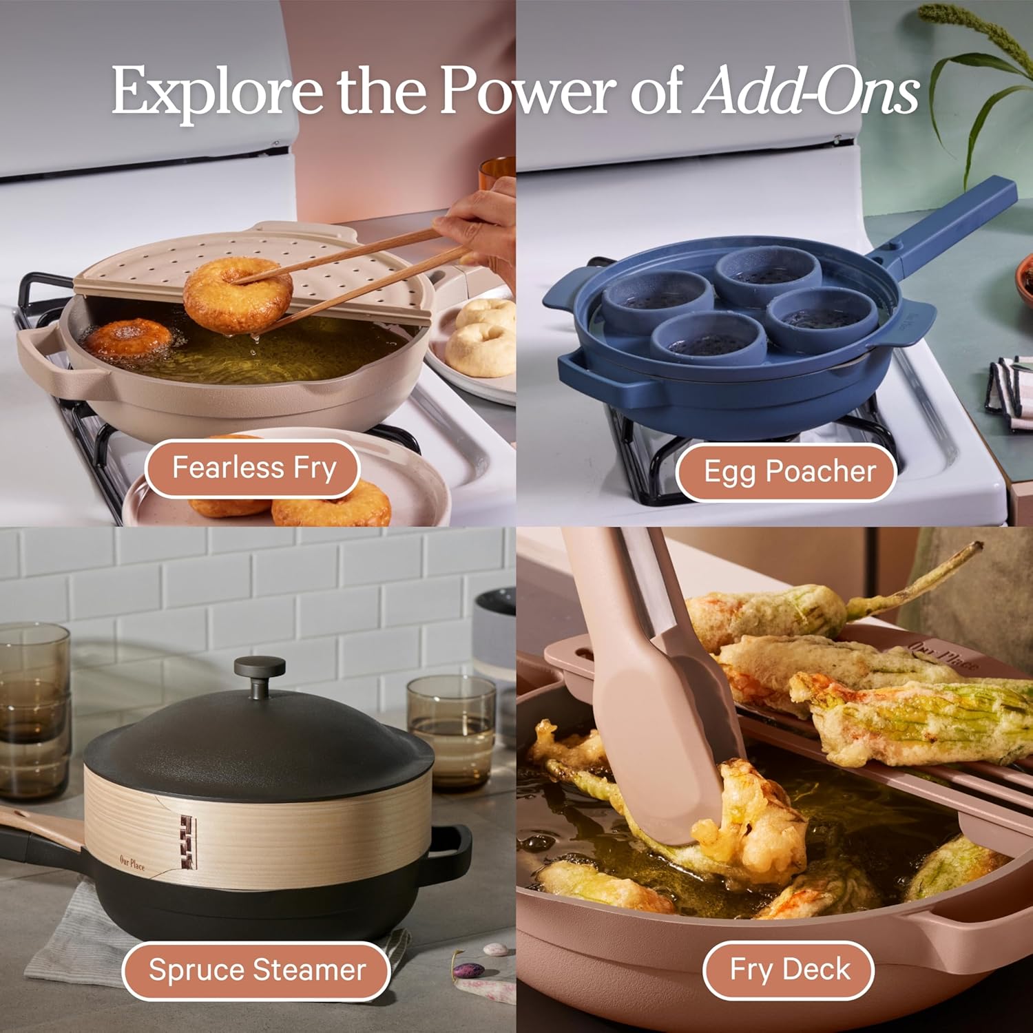 Our Place Always Pan 2.0 - 10.5” Nonstick Ceramic Cookware | Toxin-Free & Versatile 10-in-1 Design | Safe for All Cooktops & Ovens | Blue Salt
