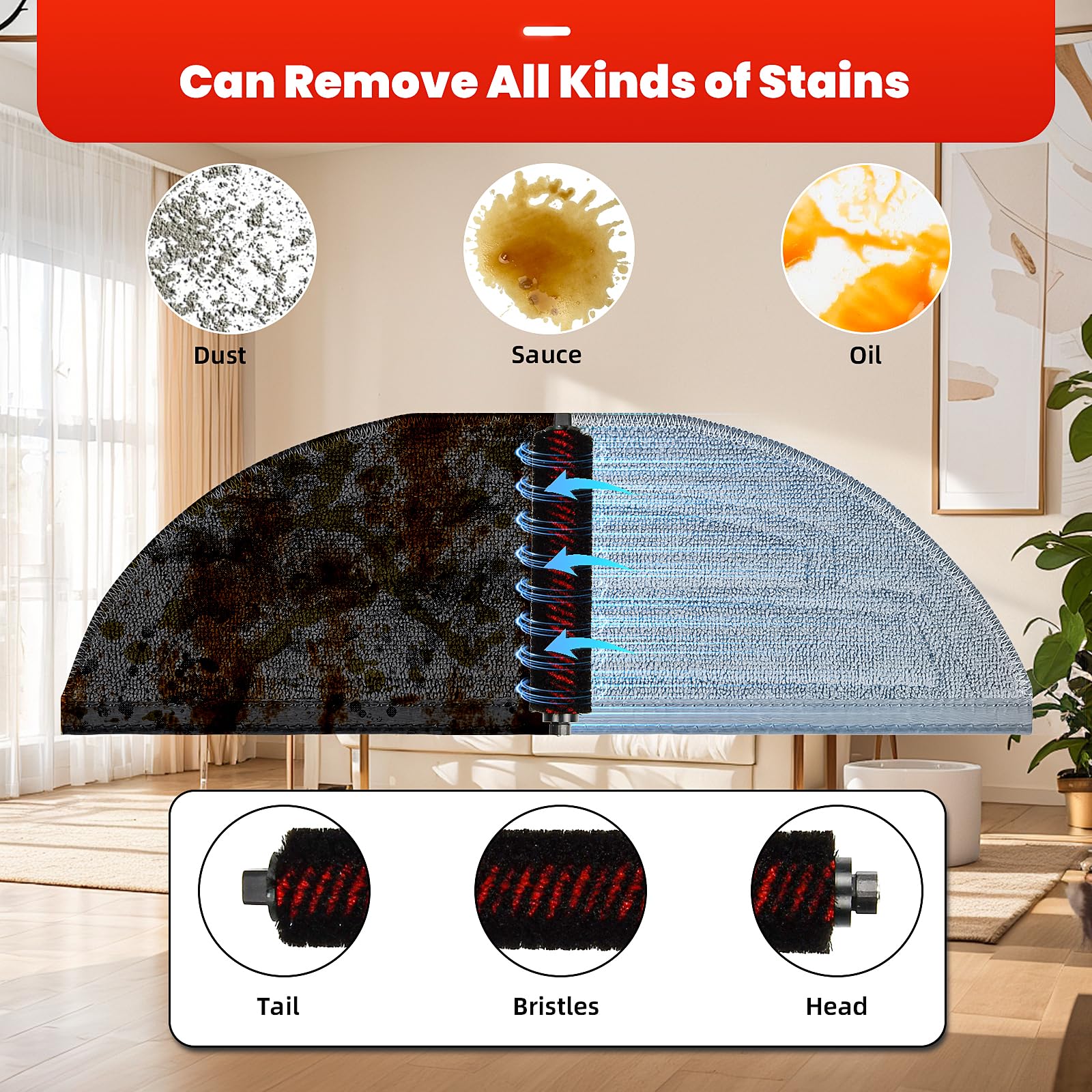 30 Pack Accessories Set for Roborock S8 Max/MaxV Ultra Robot Vacuum, 1 Pair Main Brushes, 2 Self-Cleaning Brush, 6 Side Brushes, 4 Filters, 4 Round Mop Pads, 4 Long Mop Pads, 6 Dust Bags, 2 Tools