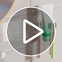 Clear Wall Mounted Toothbrush Holder 2 Pack - No Drill, Waterproof Organizer