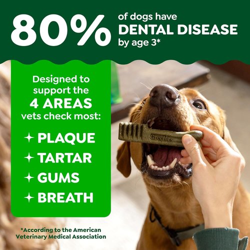 Greenies - Veterinarian-Recommended Natural Dental Dog Treats | Teenie Size, Original Flavor, 36 oz Pack