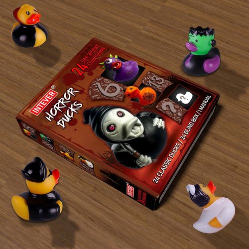 Intever Advent Calendar 2025 - Horror Rubber Duckies - 24 Days of Spooky Fun | Collectible Holiday Gift for All Ages