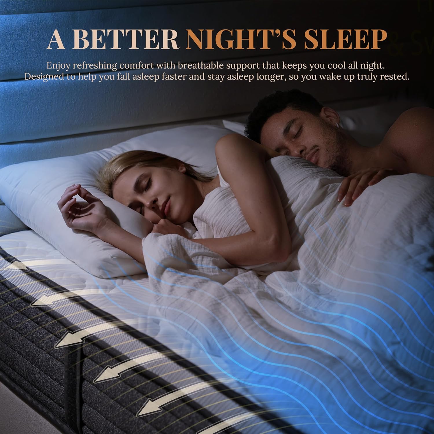 Skiennix Queen Mattress - 12 Inch Hybrid Foam & Pocket Springs | Medium Feel, Fiberglass Free, Extra Edge Support