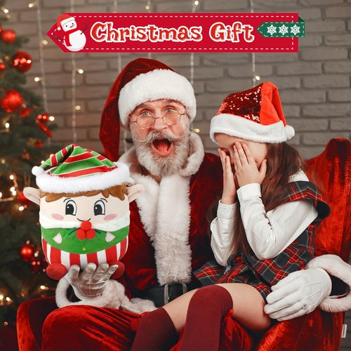 LSYDCARM Christmas Plush Pillow, 8 Inch Soft Christmas Elf Plush Stuffed Animal Toy, Cuddly Xmas Stuffed Plush Xmas Birthday Party Favor Gift for Boys Girls Office Home Decoration