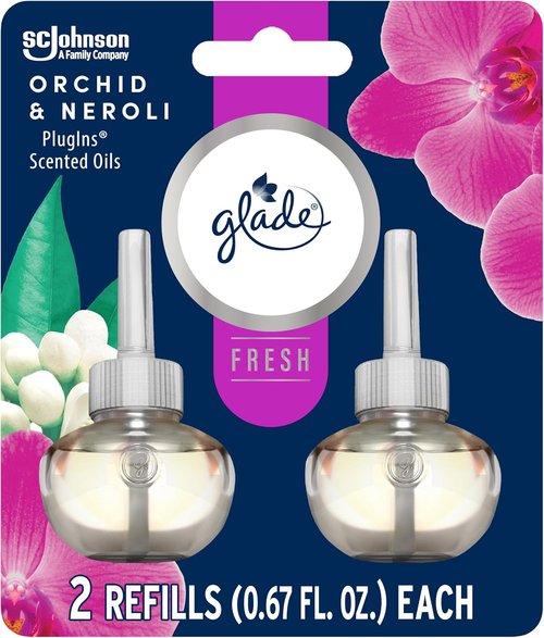 Glade PlugIns Refills - Scented Air Freshener with Essential Oils | Orchid & Neroli, 2 Count, 1.34 Fl Oz