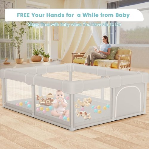 Besuhot Baby Playpen - Sturdy Safety Playard for Babies & Toddlers | 50x50 Indoor & Outdoor Activity Center