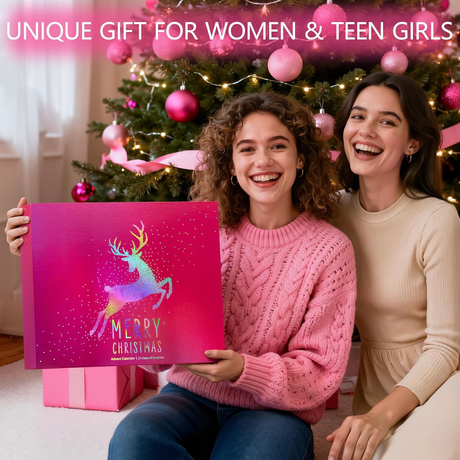 Qinline Makeup Advent Calendar 2025 | 24-Day Christmas Countdown for Women & Teens - Full Face Cosmetic Gift Set