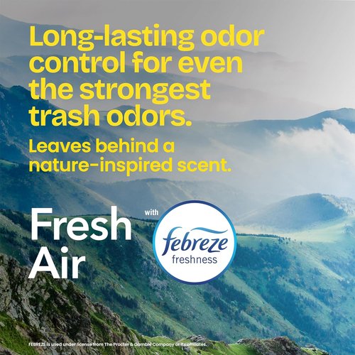 Glad ForceFlex MaxStrength Trash Bags - 13 Gallon, Fresh Air Scent, 90 Count | LeakGuard Technology
