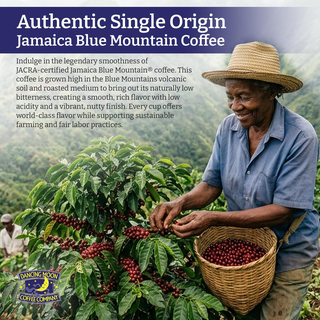 (2 Pack) Dancing Moon Coffee Co, 100% Pure Jamaica Blue Mountain® Ground Coffee - 8 oz Medium Roast