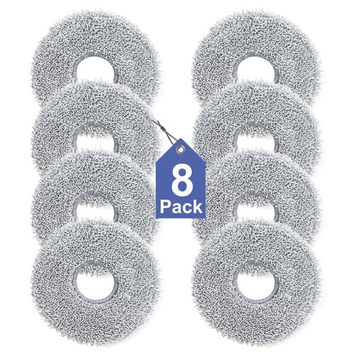 8 Pack Mop Pads for Dreame L40/X40/X50/L50/X30/L20/L40s Ultra/L10s Pro Ultra/L10s Ultra Gen2/X60 Max Ultra, for Mova V50/E40/P10/P50 Pro Ultra, Robot Vacuum Reusable Microfiber Mop Cloth Accessories