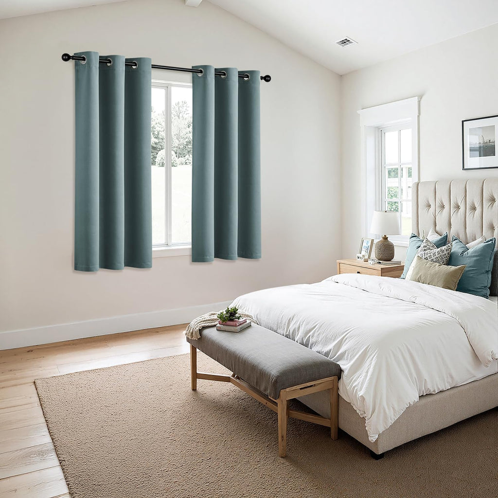 MIULEE Dusty Blue Blackout Curtains - Thermal Insulated Room Darkening Drapes | 40 x 54 Inches, 2 Panels