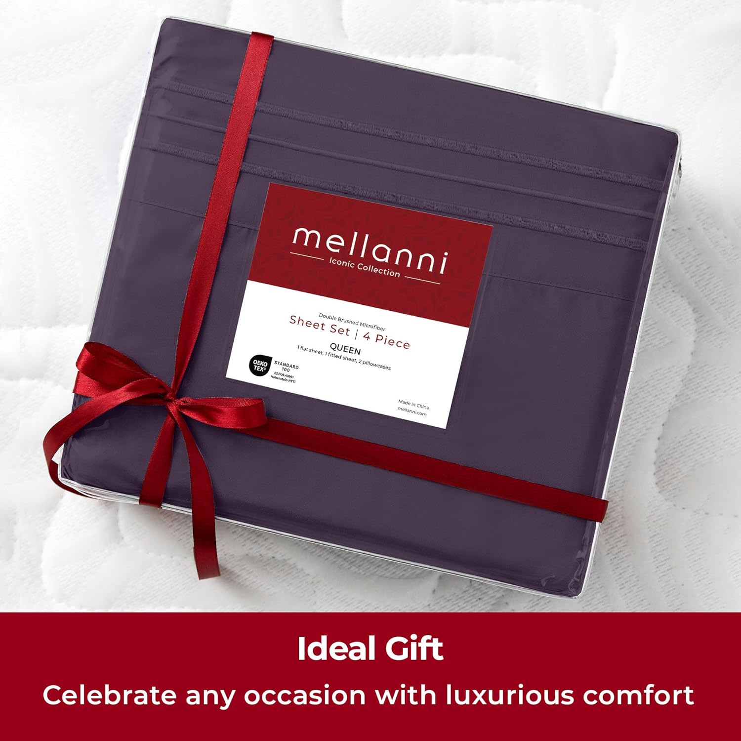 Mellanni Twin XL Sheets Set - 3 PC Hotel Luxury Bedding - Extra Soft, Cooling, Wrinkle Resistant (Twin Extra Long, Purple)