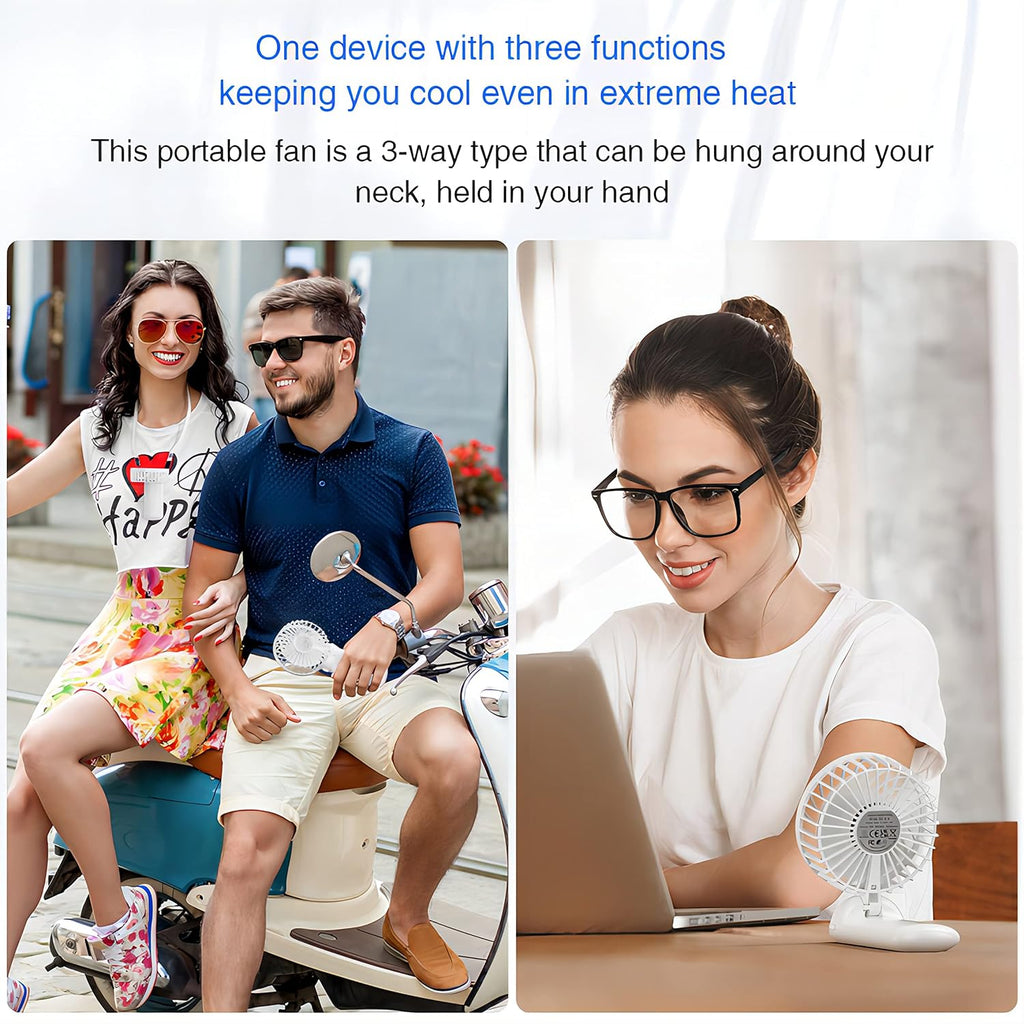 Psecici Mini Portable Handheld Fan - 4 Speed Levels | 180° Foldable Design for Travel & Office