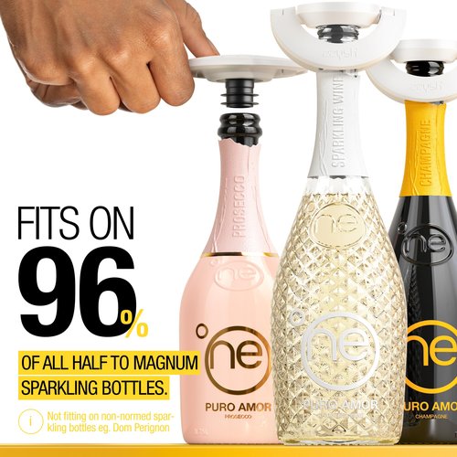 zzysh® 3 in 1 Champagne Sealer, Saver & Preserver Up to 4 Weeks with Champagne Stoppers For Bottles - Preservation System with Prosecco Bottle Stopper - Best Sparkling Wine Lovers Gifts For Women
