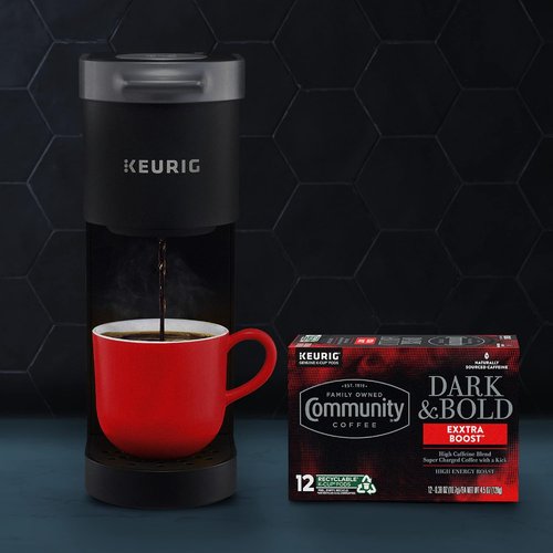 Community Coffee Dark & Bold Extra Boost Coffee Pods - 96 Count for Keurig 2.0 | Bold Flavor & Convenience