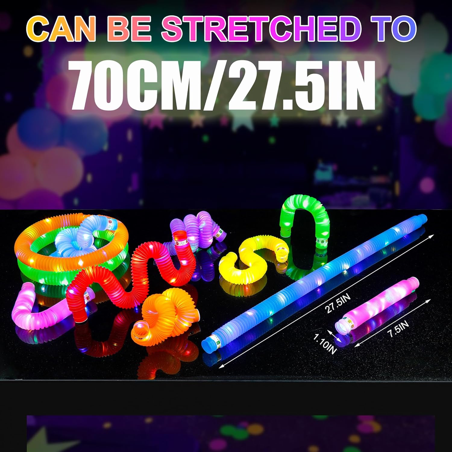 UrChoice Glow Sticks - 32PCS LED Pop Tubes & Glow Necklaces | Fun Party Favors for Birthdays & Weddings