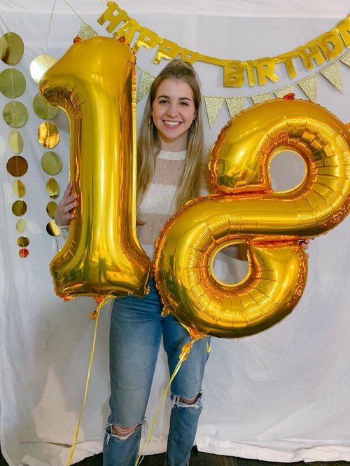 Gold Number 18 Balloon - 40 Inch Metallic Decoration for 18th Birthday Parties | Perfect for Girls & Boys