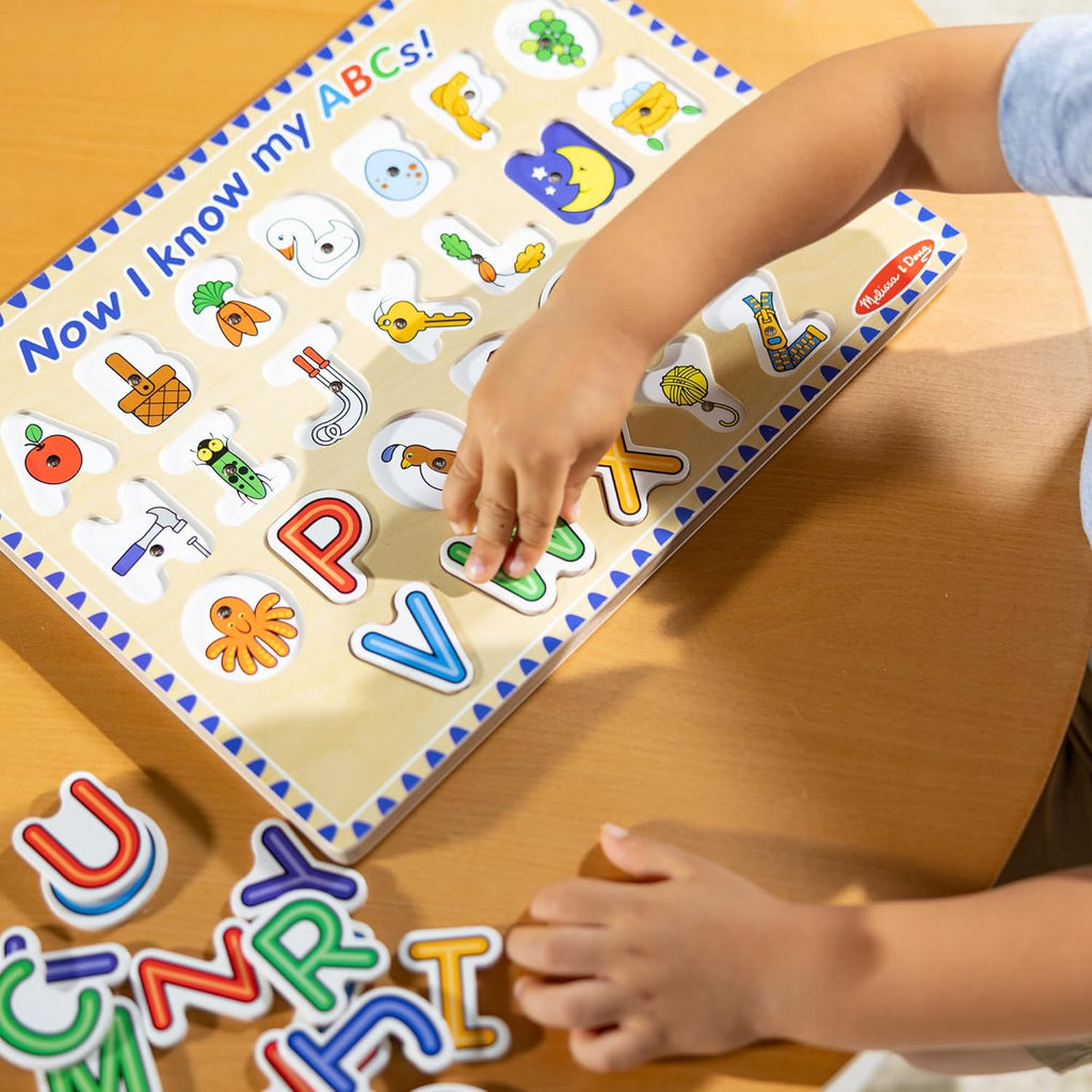 Melissa & Doug Wooden Alphabet Sound Puzzle - Engaging 26-Piece Puzzle with Sound Effects - FSC Certified