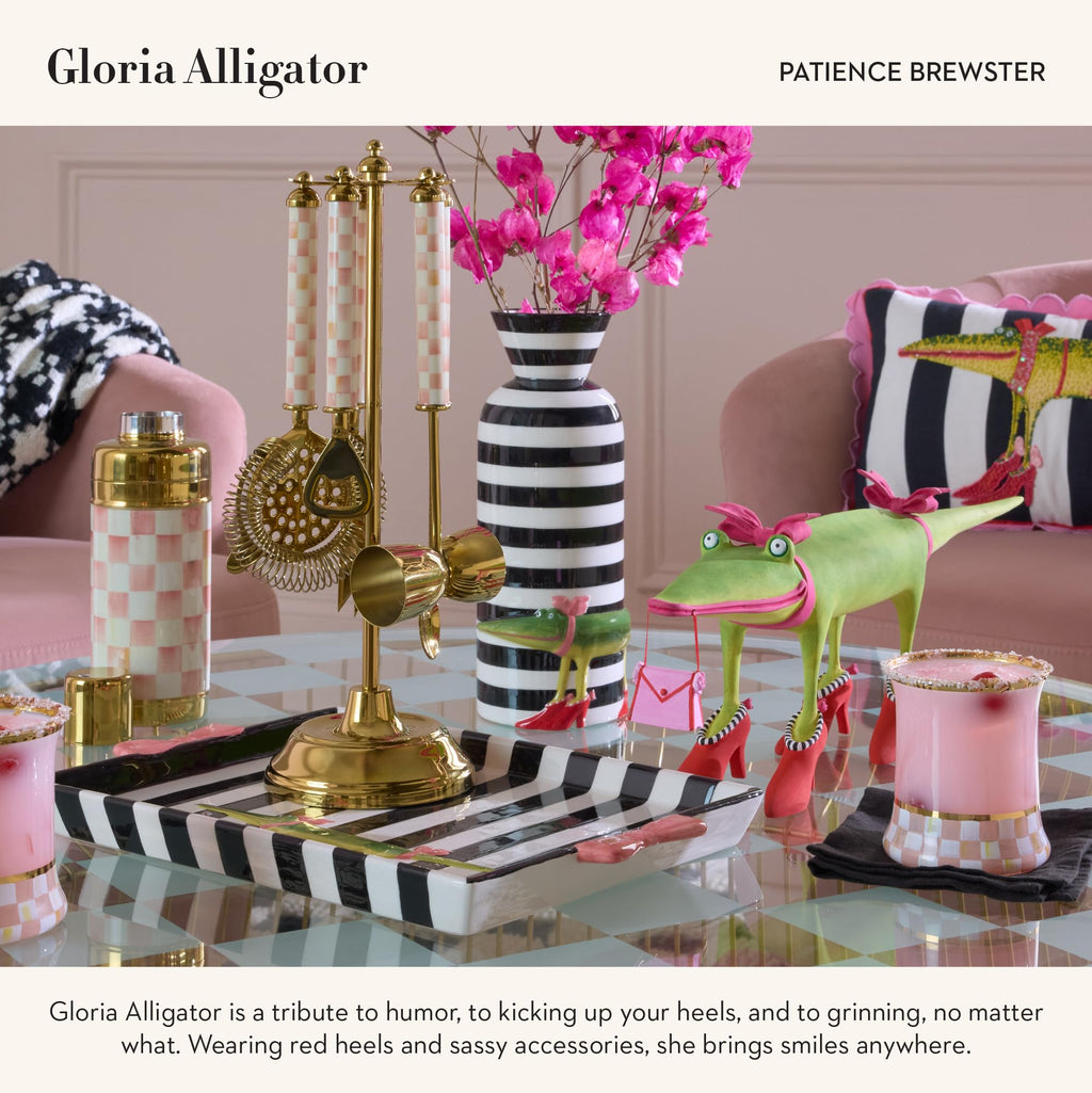 MACKENZIE-CHILDS Patience Brewster Gloria Alligator Frame, Cute Photo Frame, 5 Inches by 7 Inches