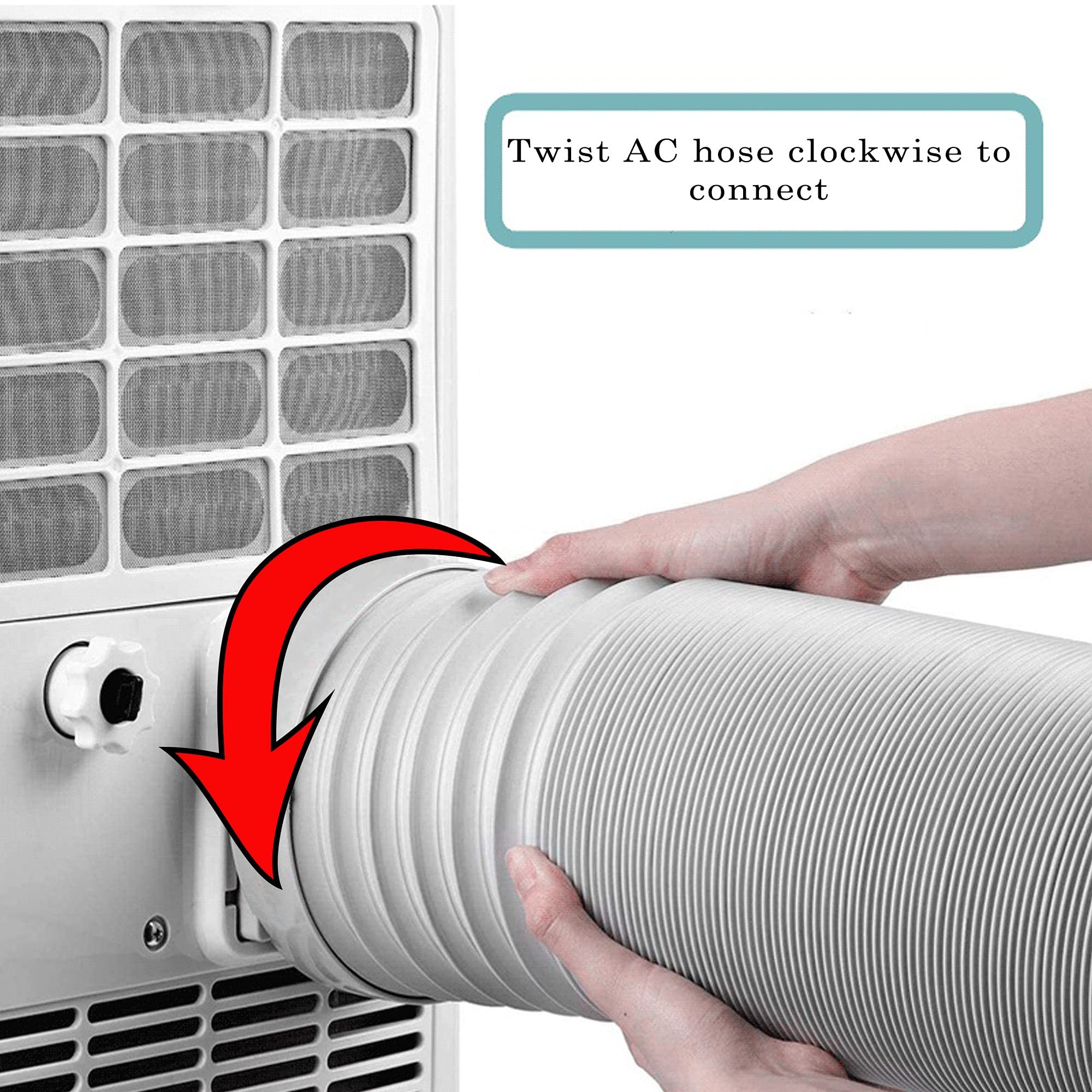 SunDiao Portable Air Conditioner Hose, Portable Exhaust Vent Hose with 5.9 Inch Diameter, Anti-Clockwise Thread, 90 Inch Length