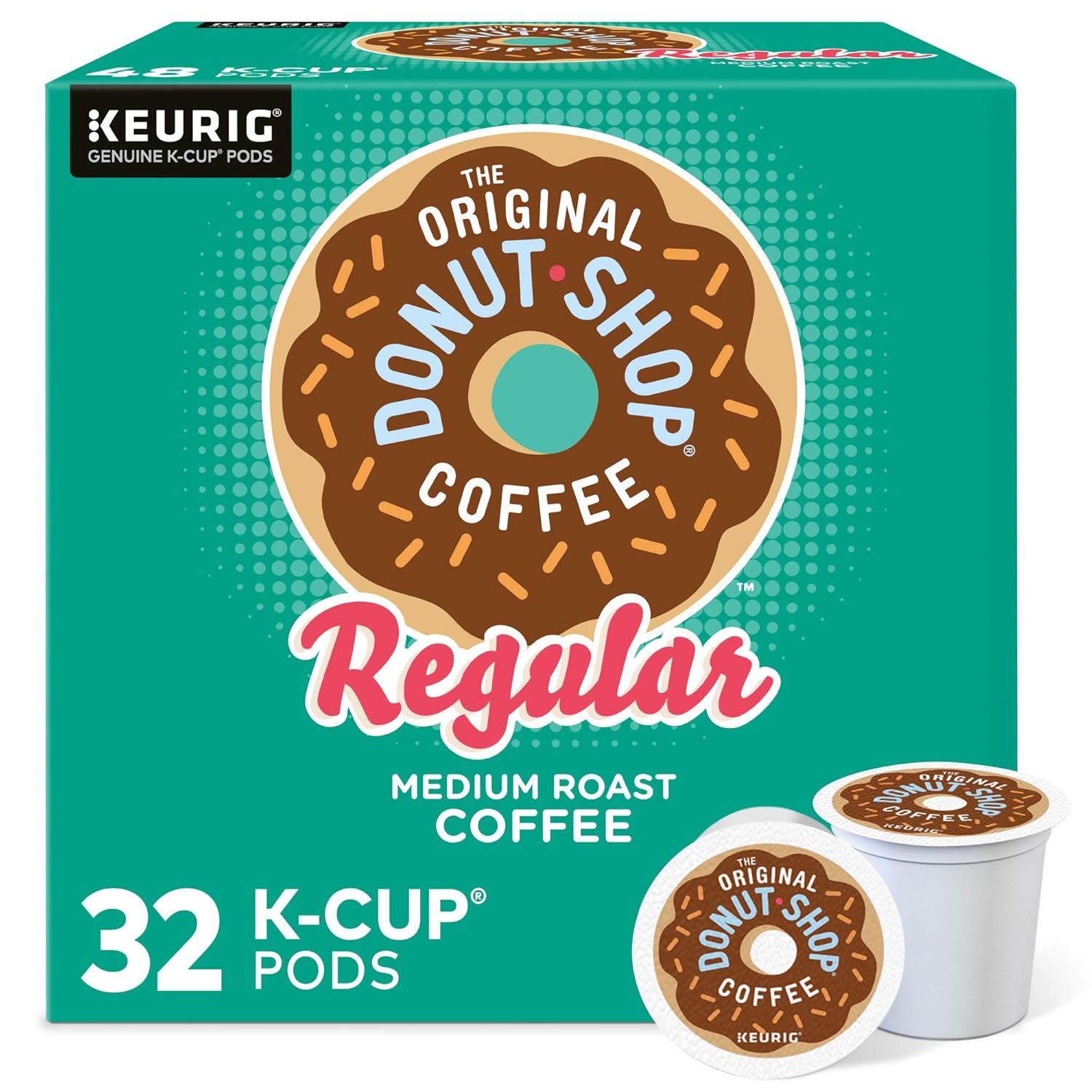 Original Donut Shop Medium Roast Coffee Pods - Regular Single-Serve Keurig K-Cup Pods | 32 Count