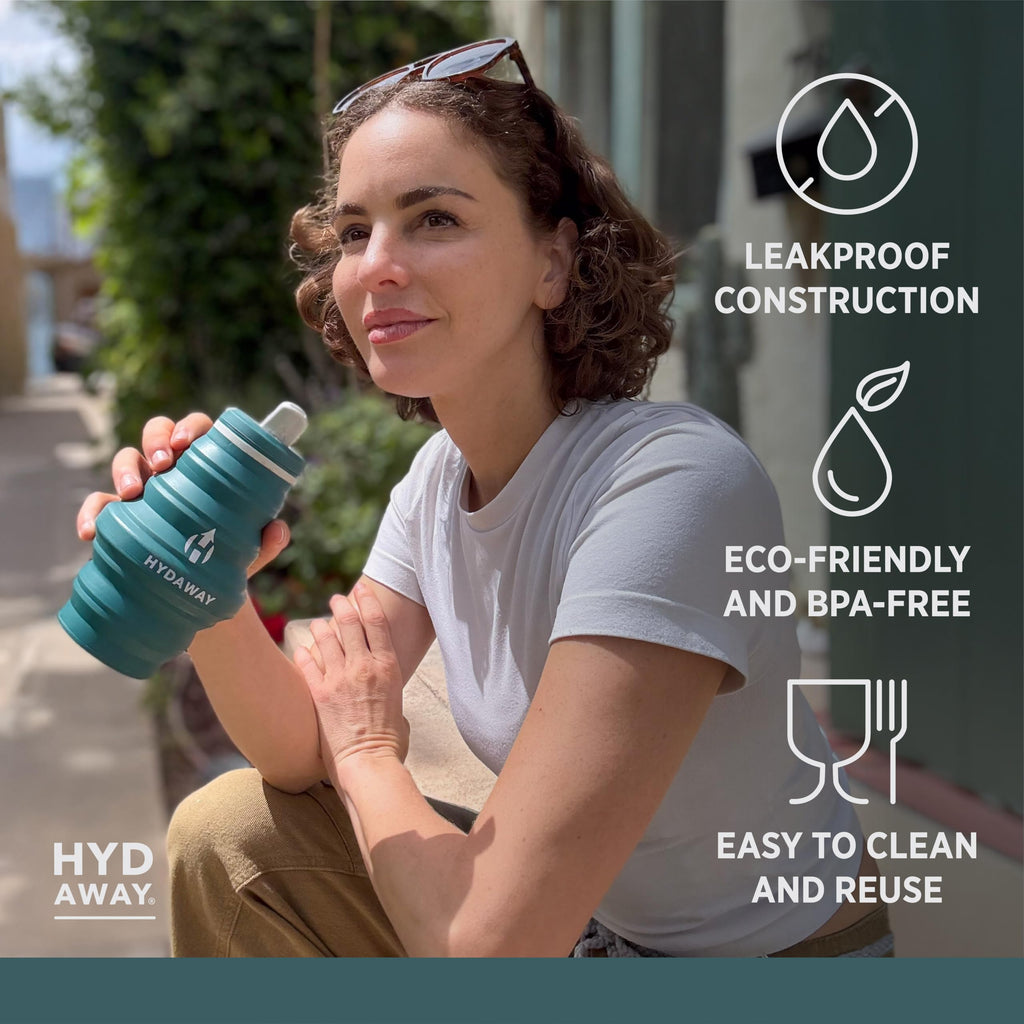 HYDAWAY 17oz Travel Collapsible Water Bottle - BPA-Free, Leakproof, Lightweight, Reusable - Perfect for Travel, Hiking, and Everyday Hydration