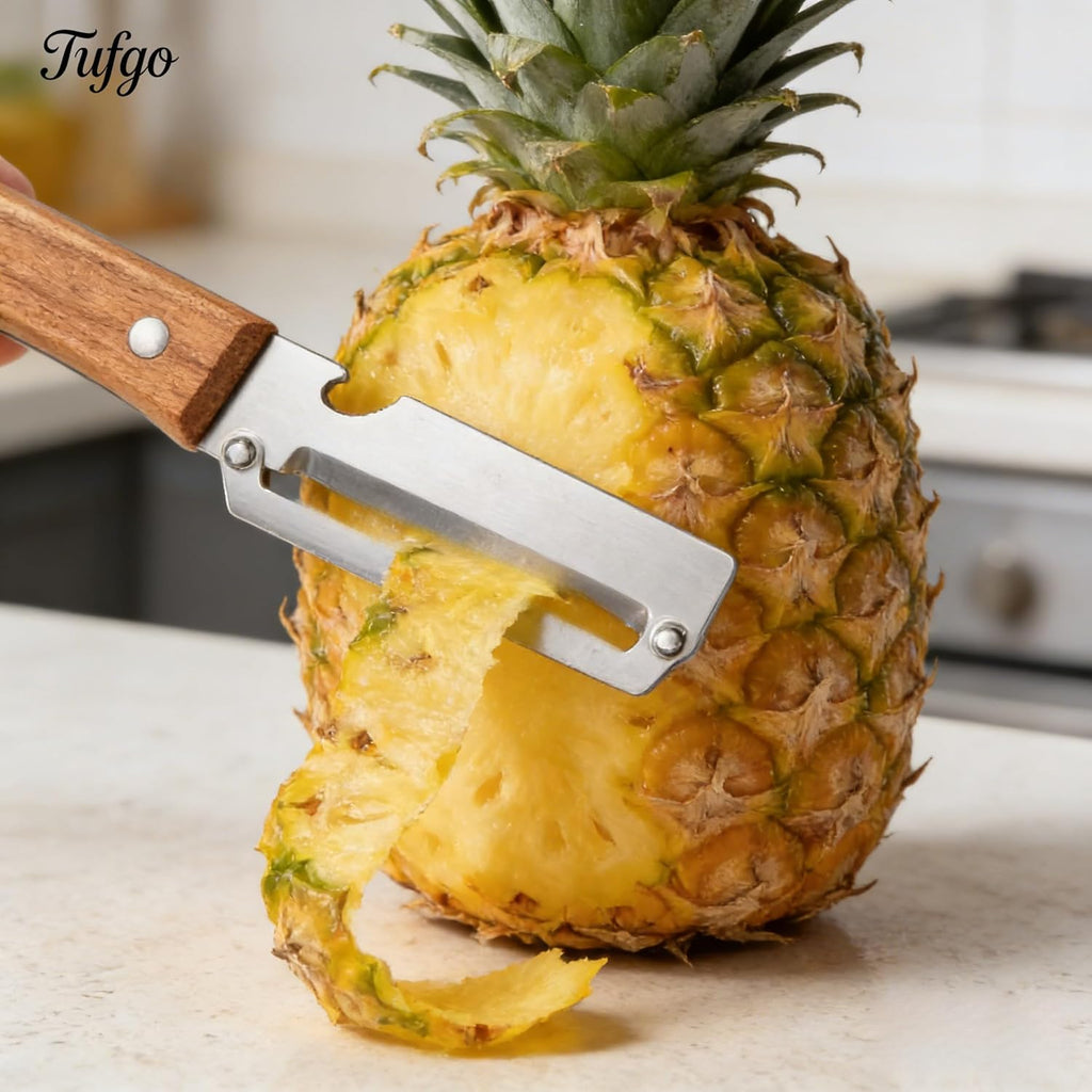Skiennix 2-In-1 Vegetable Peeler - Multi-Functional Kitchen Tool with Bottle Opener & Wooden Handle