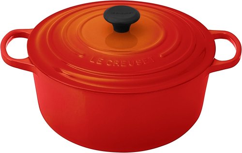 Le Creuset Enameled Cast Iron Dutch Oven - 7.25 Qt, Vibrant Flame Color for Perfect Cooking