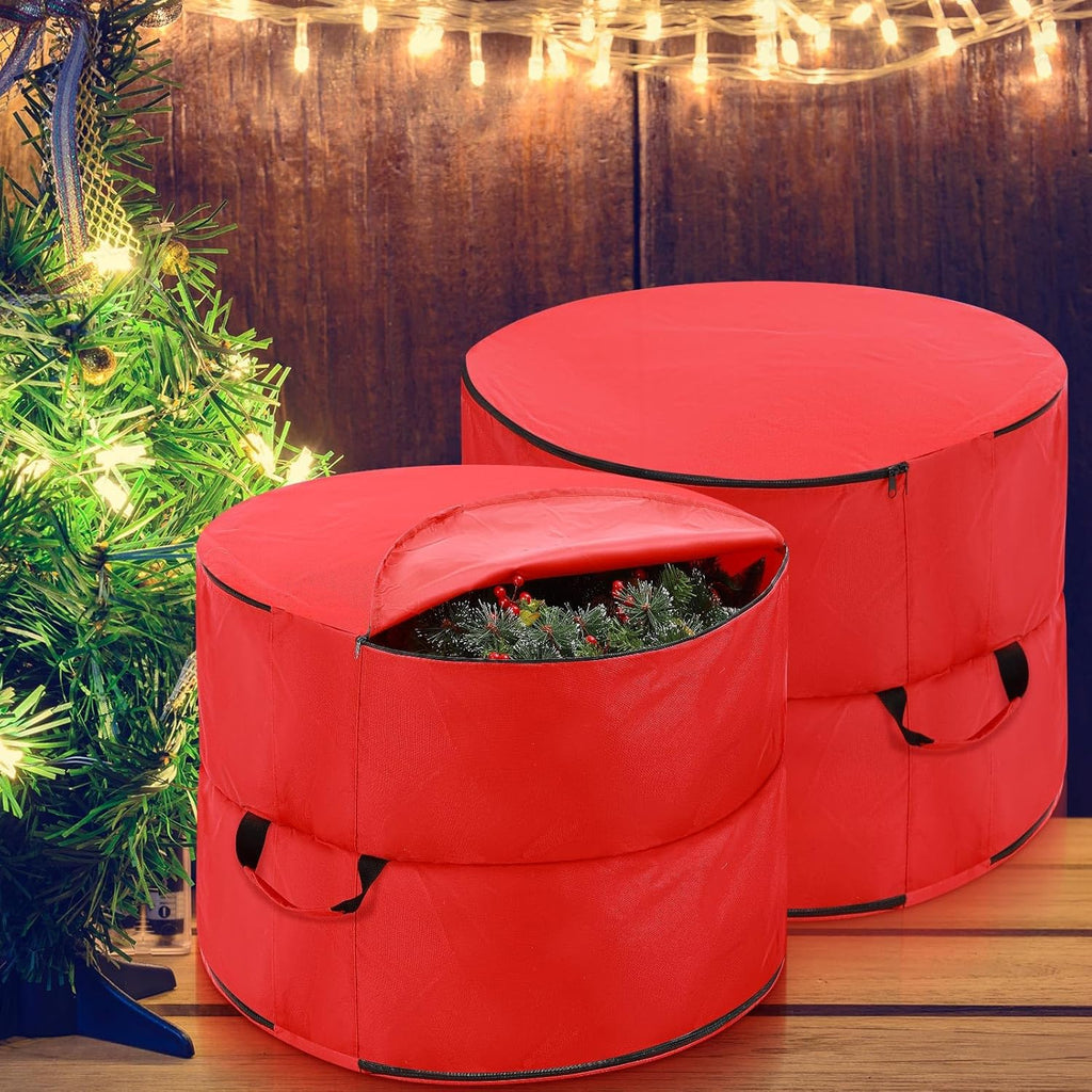 Regine Switzerland 26" Extra Large Double-Sided Christmas Wreath Storage Bag - Waterproof & Heavy Duty