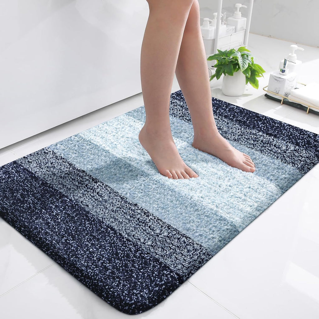 OLANLY Bathroom Rugs - Extra Soft Microfiber Mat 36x24 | Quick Dry, Machine Washable, Airy Blue