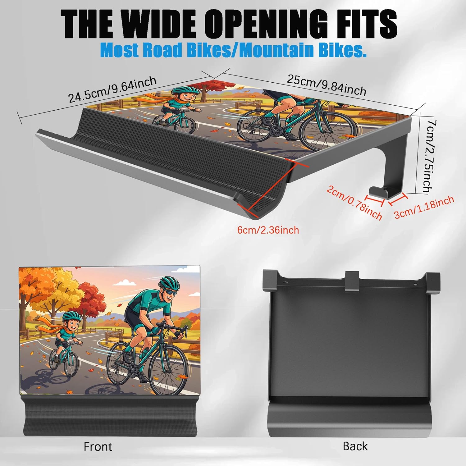 Skiennix Bike Wall Mount - Heavy-Duty Horizontal Indoor Rack for Space-Saving Storage | Fits Road, Mountain & Hybrid Bikes