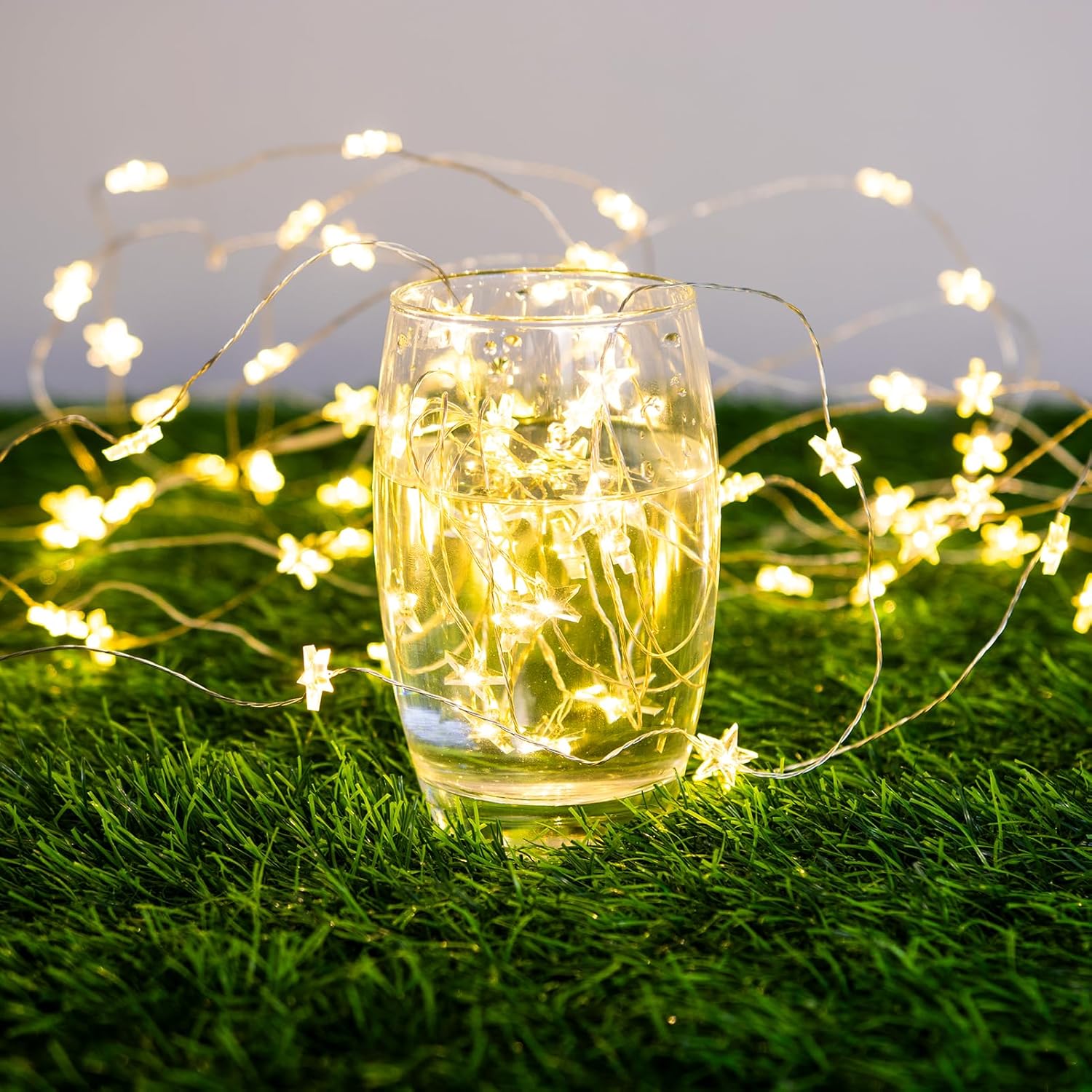 Star String Lights - 40FT 120 LEDs Waterproof Fairy Lights with 8 Modes Remote | Warm White Silver Wire for Indoor & Outdoor Decor