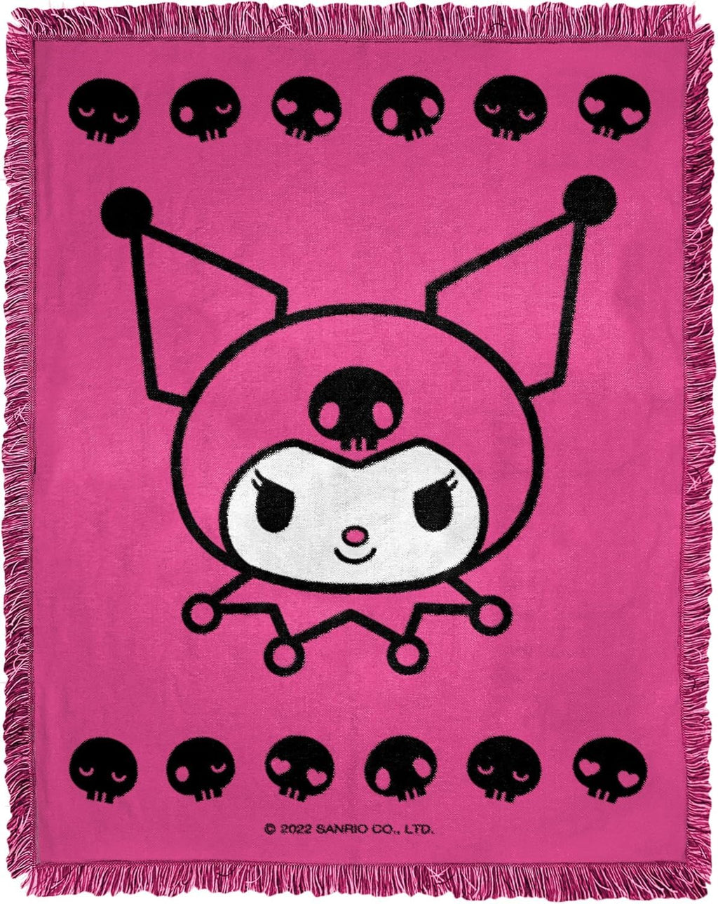 SANRIO Kuromi Blanket Set - Bundle Tapestry Blanket Plus Stickers, More for Kids, Adults, Teens | Cozy Kuromi Throw Blanket 46" x 60"