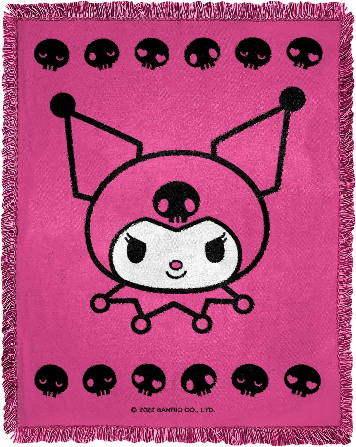 SANRIO Kuromi Blanket Set - Bundle Tapestry Blanket Plus Stickers, More for Kids, Adults, Teens | Cozy Kuromi Throw Blanket 46" x 60"