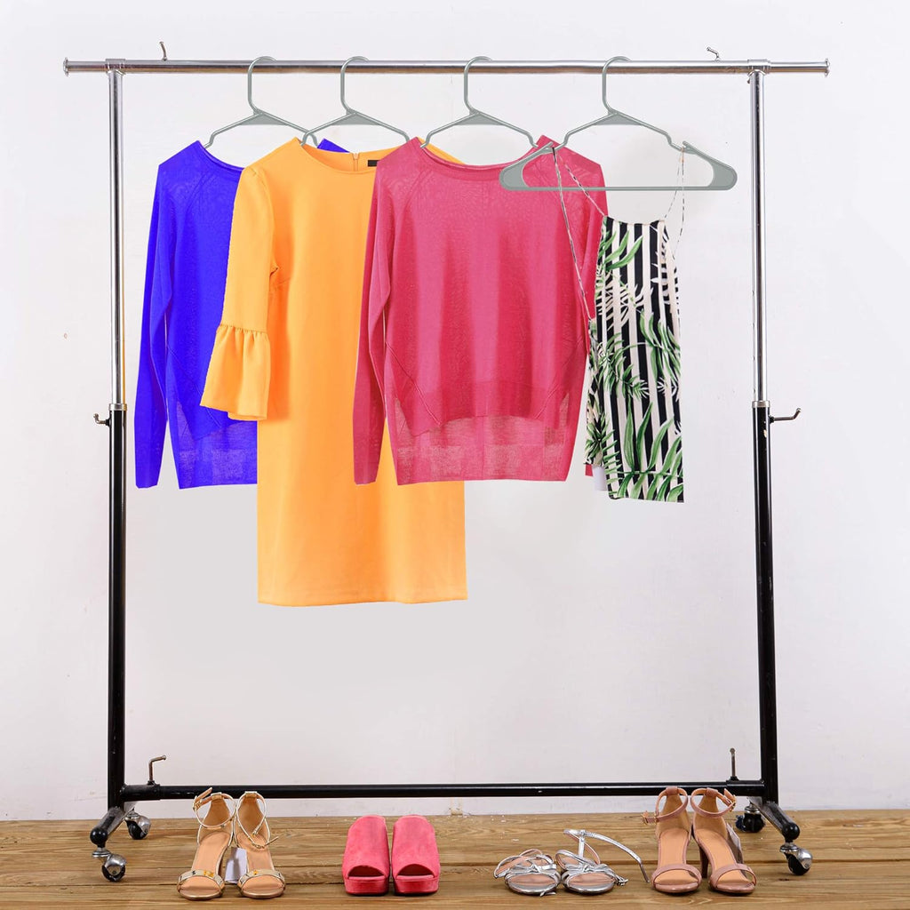 Utopia Home Plastic Hangers 50 Pack - Durable Space-Saving Clothes Organizers - Essential for Shirts, Pants & Coats (Grey)