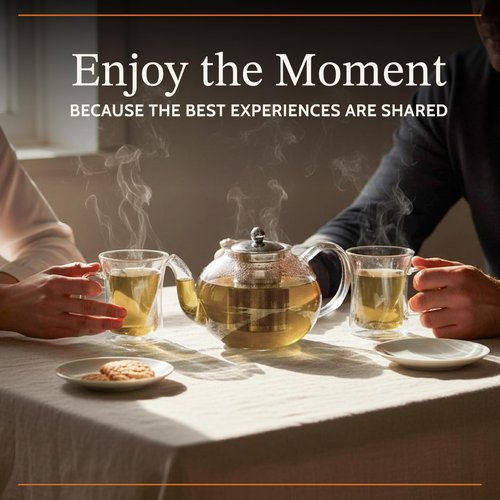 James Bentley Glass Coffee and Tea Set – Borosilicate Glass Teapot Set for Adults with 40oz Teapot & 4 Insulated Glasses, Stainless Steel Strainer for Bags and Loose Tea– Microwave, Dishwasher Safe