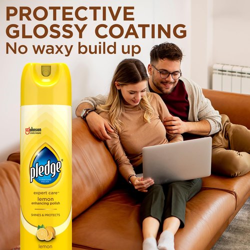 Pledge Enhancing Polish, Furniture & Wood Spray, Lemon Scent, 9.7oz (Pack of 3)