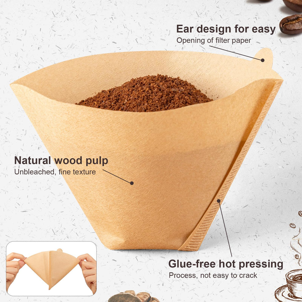 Coffee Filters #4, Unbleached Natural Coffee Filters 8-12 Cup, Disposable Coffee Filters, 4 Cone Paper Compatible with Ninja Coffee Maker, Pour Over and Drip Coffee Maker, 400 Count