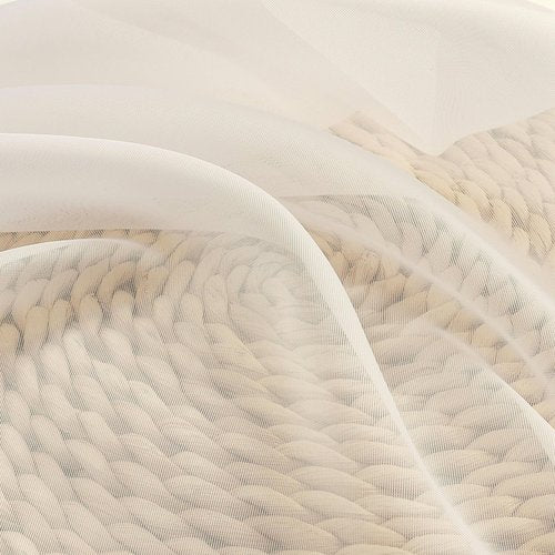 OVZME Cream Sheer Curtains 84 Inches Long 2 Panels - Soft Light Filtering Window Sheer Panels for Living Room/Bedroom, Top Dual Rod Pocket, 1 Pair, Each 42Wx84L Inches