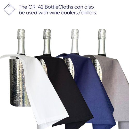 BOTTLECLOTHS - Original Bottle Cloths for Ice Buckets, Cotton, 42 cm, Corner Hole, Stitched Circle (Colour Combo, Pack of 4)