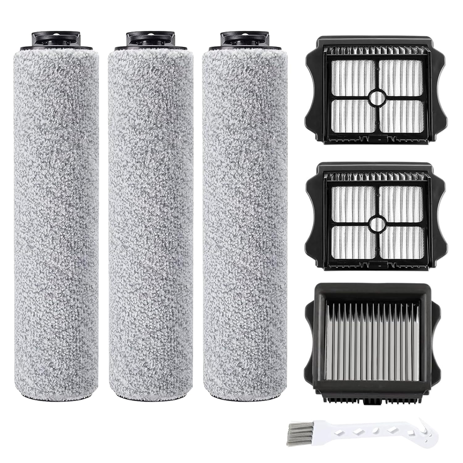 (7pcs) HEPA Filters & Replacement Brush Rollers Compatible For Tineco iFloor 3/ Floor One S3 Cordless Wet Dry Vacuum Cleaner, Replacement Parts Accessories Kit Inclue 3 Vacuum Filter, 3 Brush Rollers